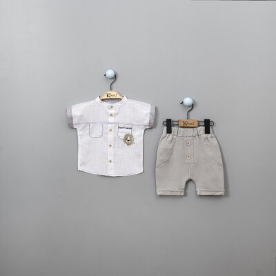 Wholesale Baby Boys Shirt Set with Shorts 6-18M Kumru Bebe 1075-3848 Белый 