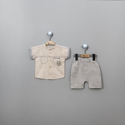 Wholesale Baby Boys Shirt Set with Shorts 6-18M Kumru Bebe 1075-3848 - 1