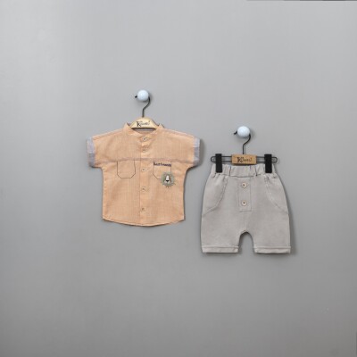 Wholesale Baby Boys Shirt Set with Shorts 6-18M Kumru Bebe 1075-3848 - Kumru Bebe (1)