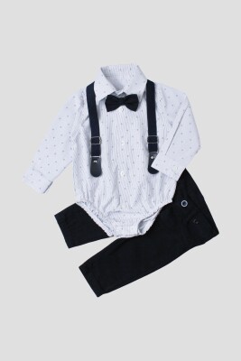 Wholesale Baby Boys Suit Set with Shirt and Pants 6-24M Kidexs 1026-35037 Navy 