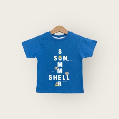Wholesale Baby Boys T-shirt 1-4Y Algiy Mini 2047-3562 Синий