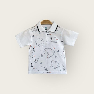 Wholesale Baby Boys T-shirt 1-4Y Algiy Mini 2047-3563 Белый 
