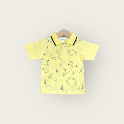 Wholesale Baby Boys T-shirt 1-4Y Algiy Mini 2047-3563 Yellow