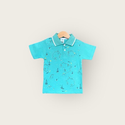 Wholesale Baby Boys T-shirt 1-4Y Algiy Mini 2047-3563 Green