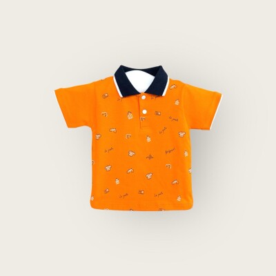 Wholesale Baby Boys T-shirt 6-18M Algiy Mini 2047-3550 Оранжевый 