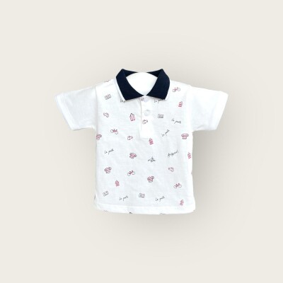 Wholesale Baby Boys T-shirt 6-18M Algiy Mini 2047-3550 Экрю
