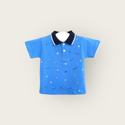 Wholesale Baby Boys T-shirt 6-18M Algiy Mini 2047-3550 Светло-серовато- синий