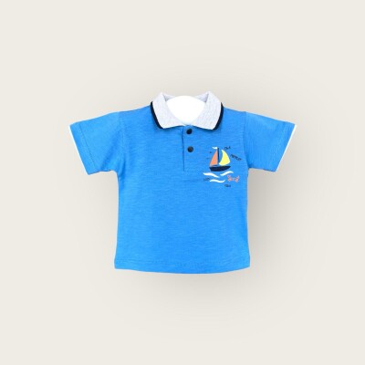 Wholesale Baby Boys T-shirt 6-18M Algiy Mini 2047-3551 Светло-серовато- синий