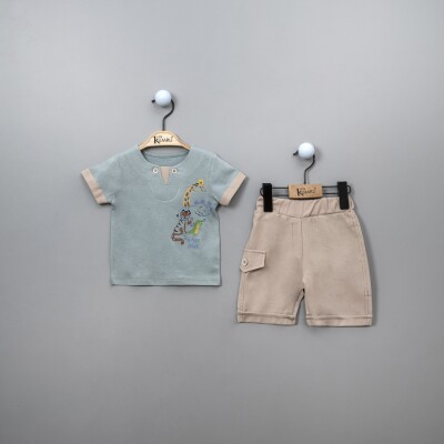 Wholesale Baby Boys T-shirt Set with Shorts 6-18M Kumru Bebe 1075-3850 Зелёный 