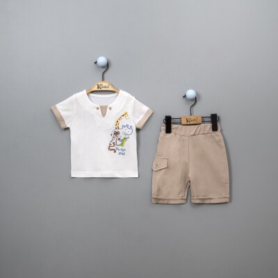 Wholesale Baby Boys T-shirt Set with Shorts 6-18M Kumru Bebe 1075-3850 - Kumru Bebe