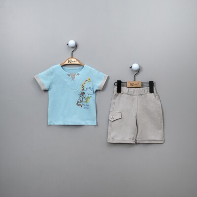 Wholesale Baby Boys T-shirt Set with Shorts 6-18M Kumru Bebe 1075-3850 - Kumru Bebe (1)