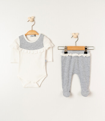 Wholesale Baby Girl 2-Piece Bodysuit and Pants Set 0-6M Miniborn 2019-9089 - 2