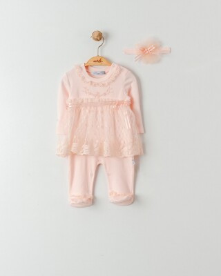 Wholesale Baby Girl 2-Piece Rompers and Bandana 0-6M Miniborn 2019-6276 - Miniborn
