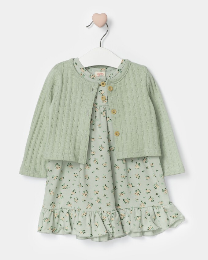 Wholesale Baby Girl 2 Pieces Dress Set Suit 9-24M Bupper Kids 1053-24502 - 5