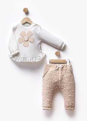 Wholesale Baby Girl 2pcs Body and Pants Set 6-18M Flexi Baby 2063-217577 Beige