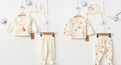 Wholesale Baby Girl 3-Piece Bodysuit Set 1-6M Ciccimbaby 1043-5070 - 1