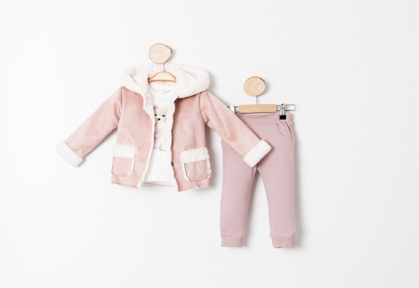 Wholesale Baby Girl 3-Piece Coat, Body and Pants Set Sani 9-24M 1068-10025 - 1