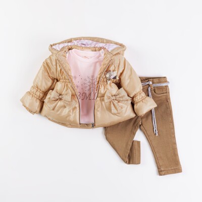 Wholesale Baby Girl 3-Piece Coat, Sweatshirt and Pants Set 9-24M Bombili 1004-6178 - 2