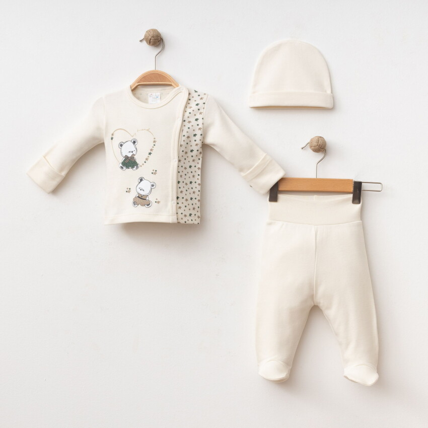 Wholesale Baby Girl 3-Piece Newborn Set 0-3M Gümüş Baby 2043-005006 - 1