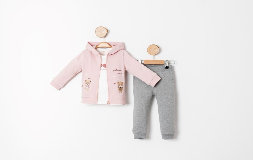 Wholesale Baby Girl 3-Piece Tracksuit 9-24M Sani 1068-10003 - 2