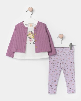 Wholesale Baby Girl 3 Pieces Sping Flowers Jacket Set Suit 9-24M Bupper Kids 1053-24524 - Bupper Kids