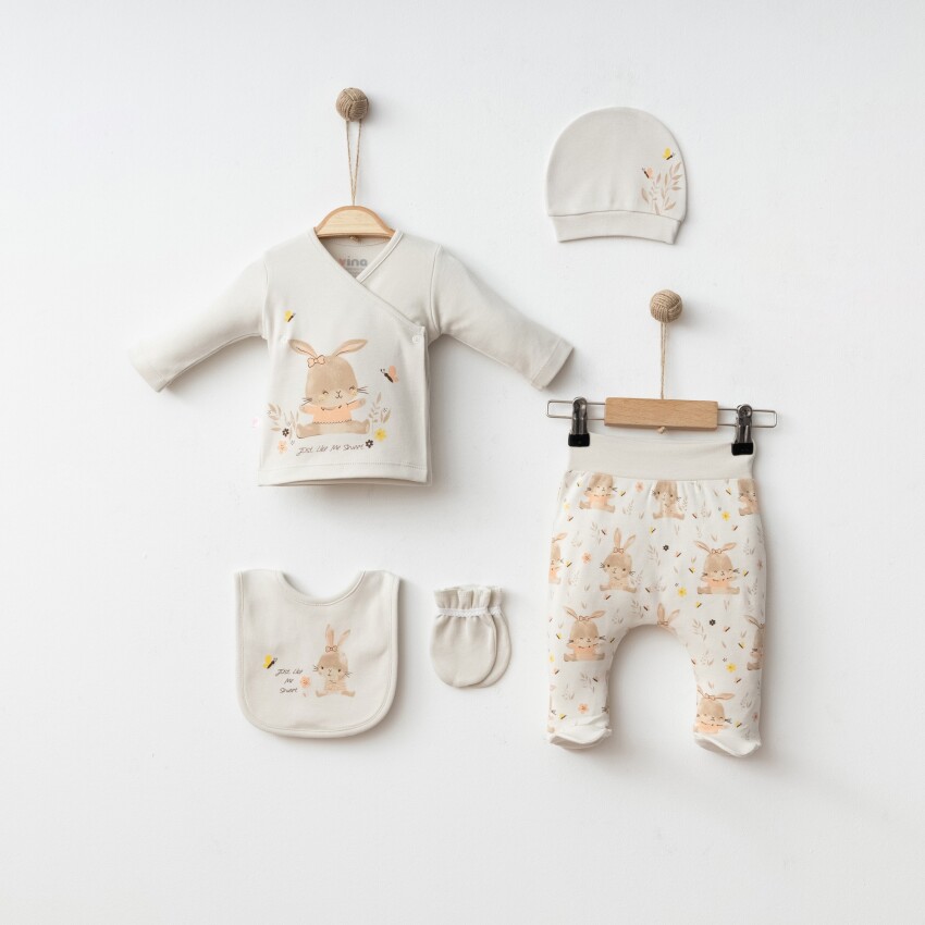 Wholesale Baby Girl 5-Piece Newborn Set 0-3M Vina baby 2042-003010 - 2