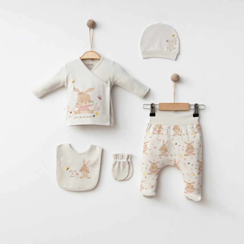 Wholesale Baby Girl 5-Piece Newborn Set 0-3M Vina baby 2042-003010 - 3