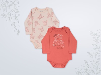 Wholesale Baby Girl Baby Girl 2-piece Bodysuit Set 3-18M Miniworld 1003-18513 Miniworld 1003-18513 Coral Dark