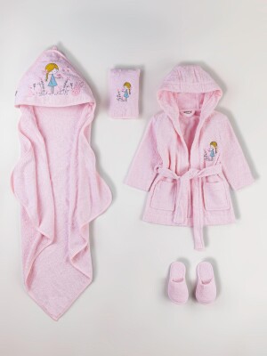 Wholesale Baby Girl Bathrobe Set 1-3Y Cassiope 2061-B-1 - Cassiope