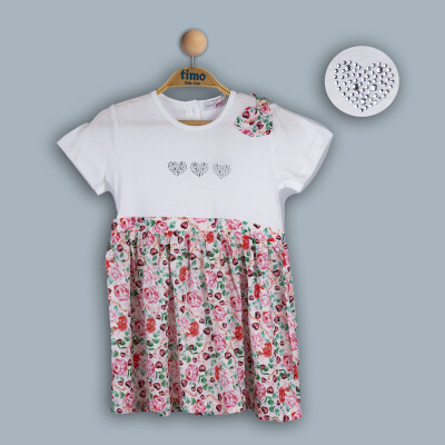 Wholesale Baby Girl Dress 6-24M Timo 1018-TK4DÜ012243421 White