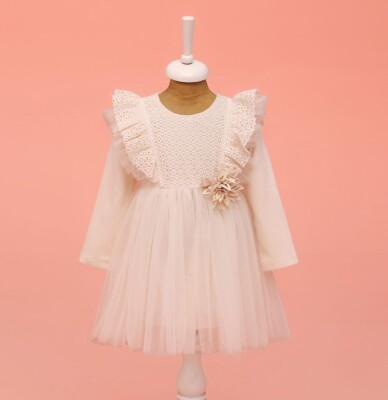 Wholesale Baby Girl Flower Detailed Dress 9-24M Lilax 1049-6603 - Lilax