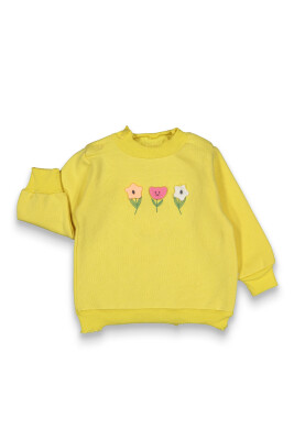 Wholesale Baby Girl Flower Embroidered Three-Ply Sweatshirt 6-18M Tuffy 1099-0429 - 1