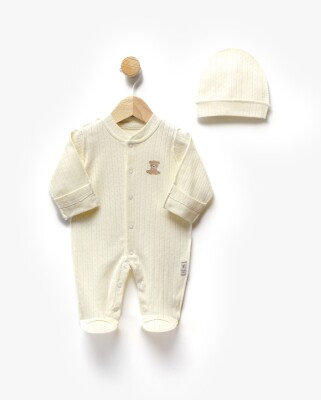 Wholesale Baby Girl Newborn Baby Girl Newborn Baby Suit and Hat Set 0-3M Flexi Baby 2063-252350 Cream