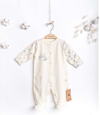 Wholesale Baby Girl Newborn Patterned Jumpsuit 0-3M Ciccimbaby 1043-4942 - Ciccimbaby