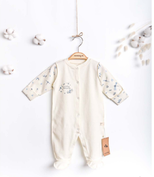 Wholesale Baby Girl Newborn Patterned Jumpsuit 0-3M Ciccimbaby 1043-4942 - 1