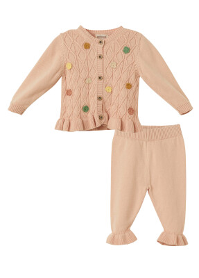 Wholesale Baby Girl Organic Cotton 2-Piece Set 3-18M Uludağ Triko 1061-21147 - 1