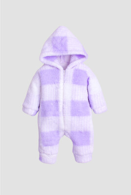 Wholesale Baby Girl Plaid Welsoft Jumpsuit 3-12M Kidexs 1026-40131 - 2