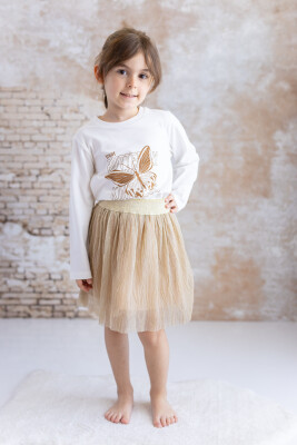 Wholesale Baby Girl Printed Body and Tulle Skirt 9-48M Mininio 2062-252M2YLB71 - Mininio