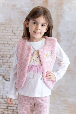 Wholesale Baby Girl Rabbit Embroidered Plush Vest 6-48M Mininio 2062-252M2TVS23 - Mininio