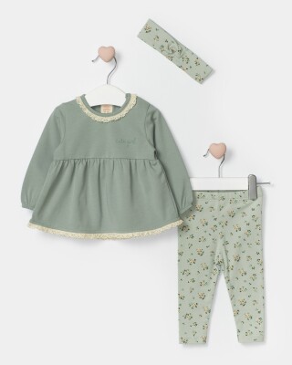 Wholesale Baby Girl Torn Collar Set Suit 6-18M Bupper Kids 1053-24500 Green