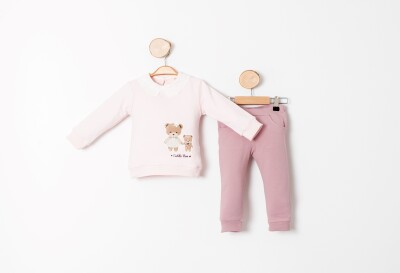Wholesale Baby Girl Tracksuit 9-24M Sani 1068-10015 Light Pink