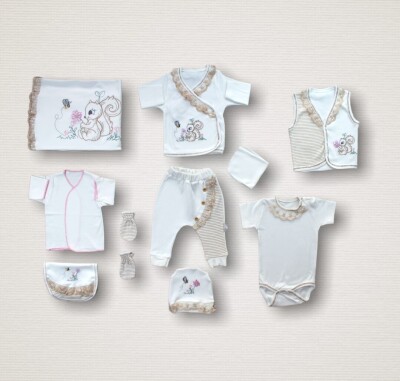 Wholesale Baby Girls 10-Piece Newborn Set 0-3M Tomuycuk 1074-15270 - 1
