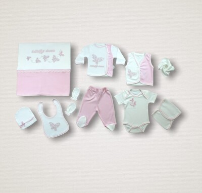 Wholesale Baby Girls 10-Piece Newborn Set 0-6M Tomuycuk 1074-15230 - Tomuycuk