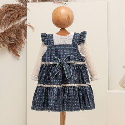 Wholesale Baby Girls 2-Piece Blouse and Dress Set 6-18M Babymuz 2009-5066 Navy 