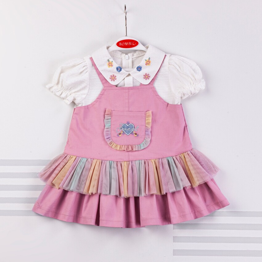 Wholesale Baby Girls 2-Piece Blouse and Dress Set 9-24M Bombili 1004-6354 - 1