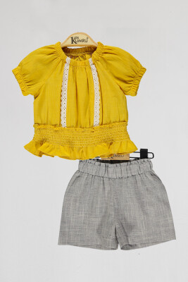 Wholesale Baby Girls 2-Piece Blouse and Shorts Set 6-18M Kumru Bebe 1075-4001 - Kumru Bebe (1)
