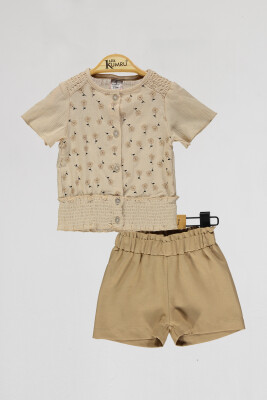 Wholesale Baby Girls 2-Piece Blouse and Shorts Set 6-18M Kumru Bebe 1075-4040 - 2