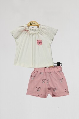 Wholesale Baby Girls 2-Piece Blouse and Shorts Set 6-18M Kumru Bebe 1075-4098 Ecru
