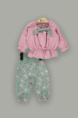 Wholesale Baby Girls 2-Piece Blouse Set With Pants 6-18M Kumru Bebe 1075-3851 - Kumru Bebe (1)