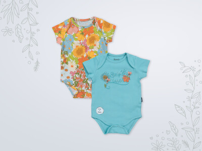 Wholesale Baby Girls 2-Piece Bodysuit 3-18M Miniworld 1003-18199 - 2